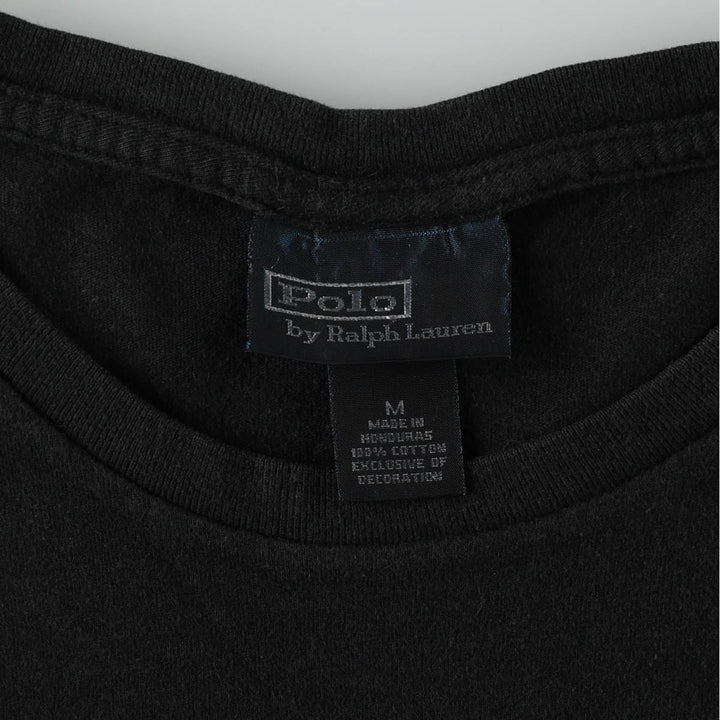 Ralph Lauren POLO by Ralph Lauren short sleeve one point logo T-shirt men's M size cotton black type Vintage Second Hand