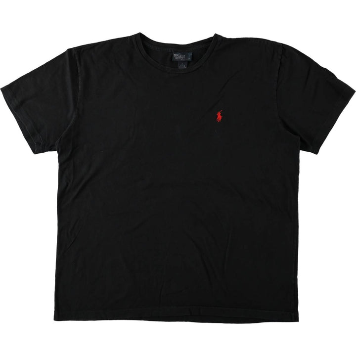 Ralph Lauren POLO by Ralph Lauren short sleeve one point logo T-shirt men's L size cotton black type Vintage Second Hand