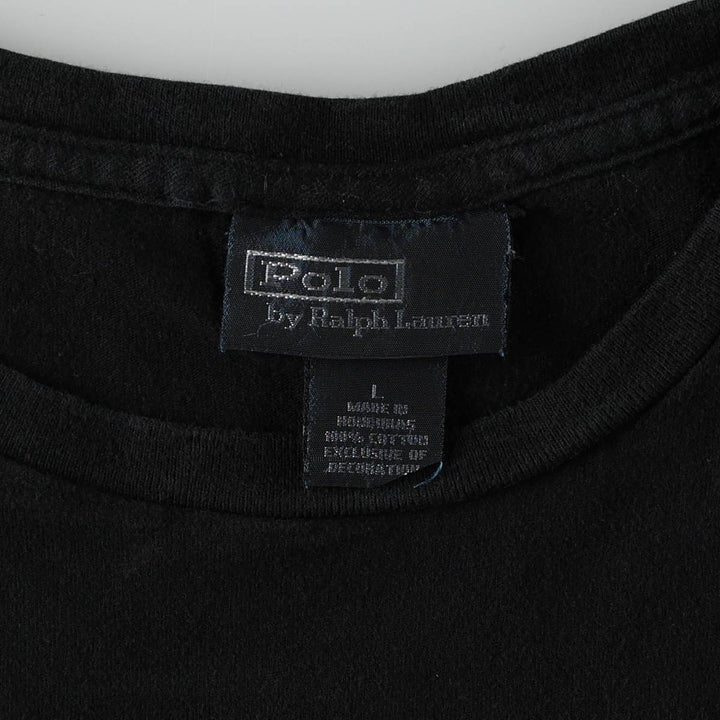 Ralph Lauren POLO by Ralph Lauren short sleeve one point logo T-shirt men's L size cotton black type Vintage Second Hand