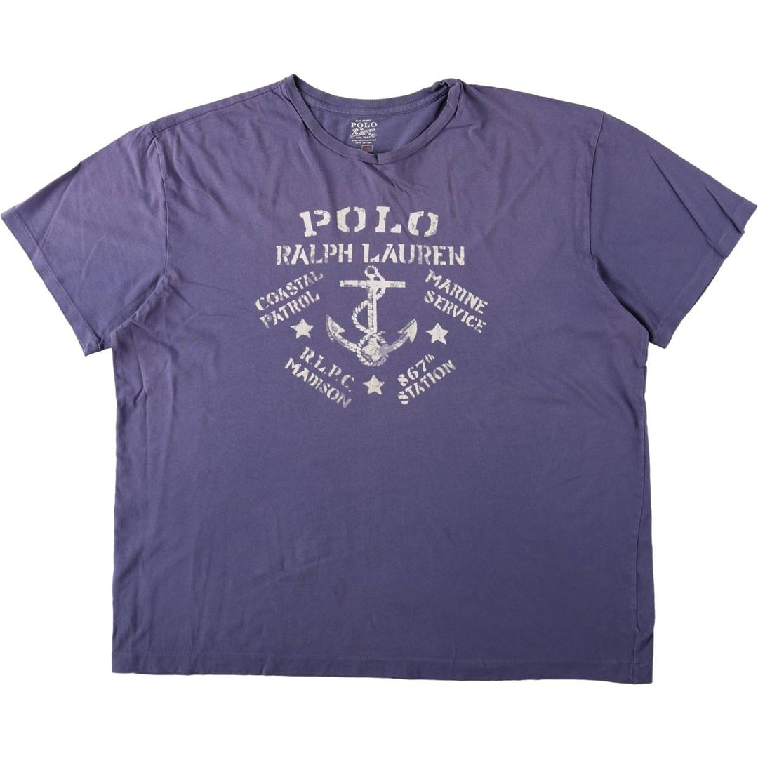 Ralph Lauren POLO RALPH LAUREN Short-Sleeve Logo T-Shirt, Men's Size XXL (approx.) cotton Purple type blue-purple Vintage Second Hand