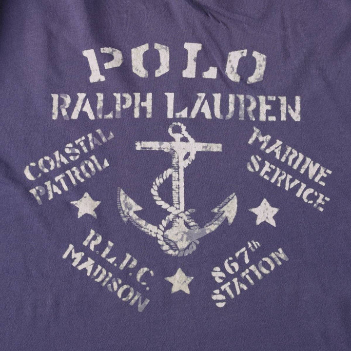 Ralph Lauren POLO RALPH LAUREN Short-Sleeve Logo T-Shirt, Men's Size XXL (approx.) cotton Purple type blue-purple Vintage Second Hand