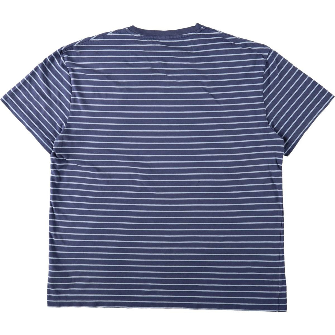 Ralph Lauren POLO RALPH LAUREN CLASSIC FIT short sleeve striped T-shirt, men's size M cotton blue type Vintage Second Hand