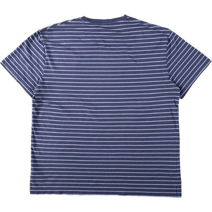 Ralph Lauren POLO RALPH LAUREN CLASSIC FIT short sleeve striped T-shirt, men's size M cotton blue type Vintage Second Hand