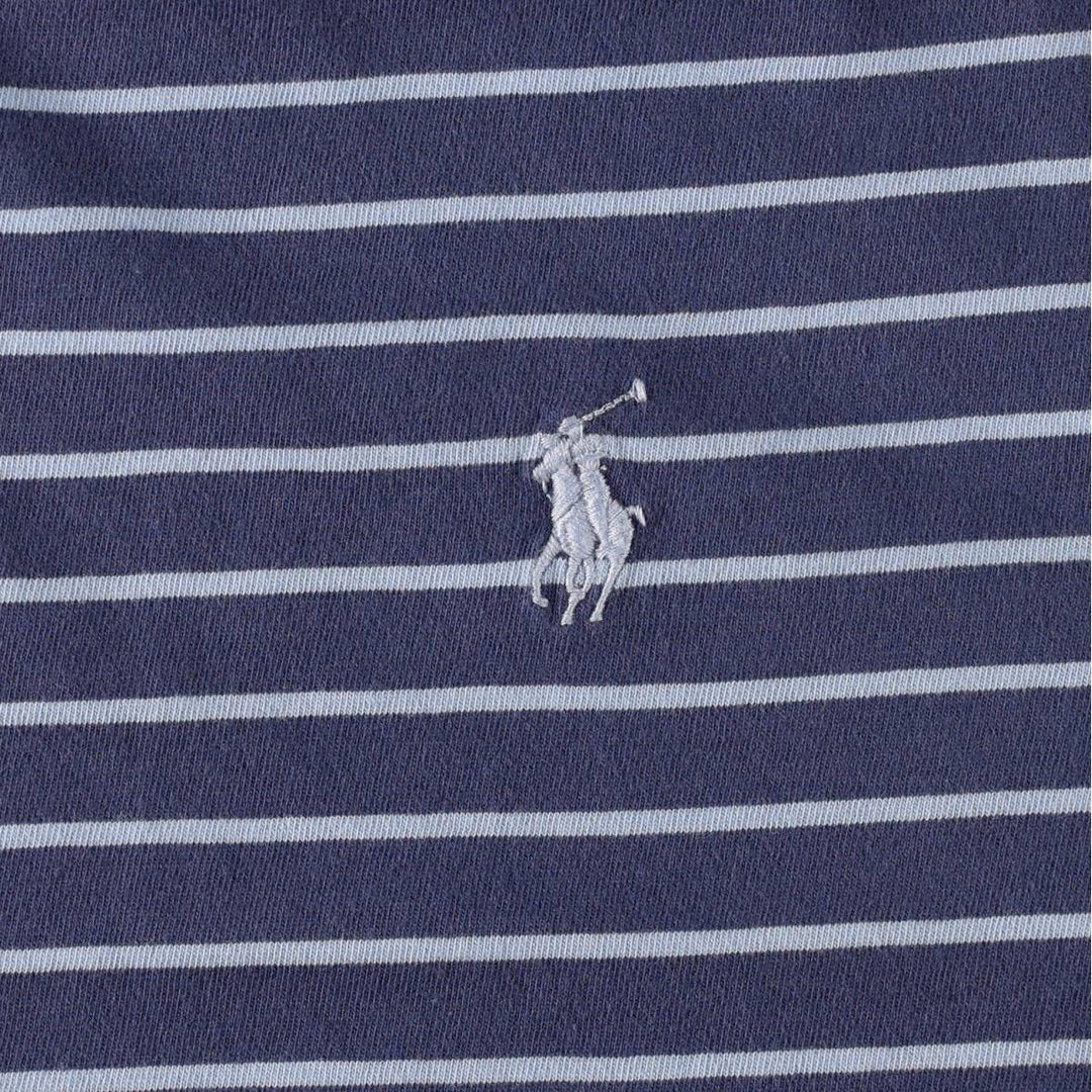 Ralph Lauren POLO RALPH LAUREN CLASSIC FIT short sleeve striped T-shirt, men's size M cotton blue type Vintage Second Hand