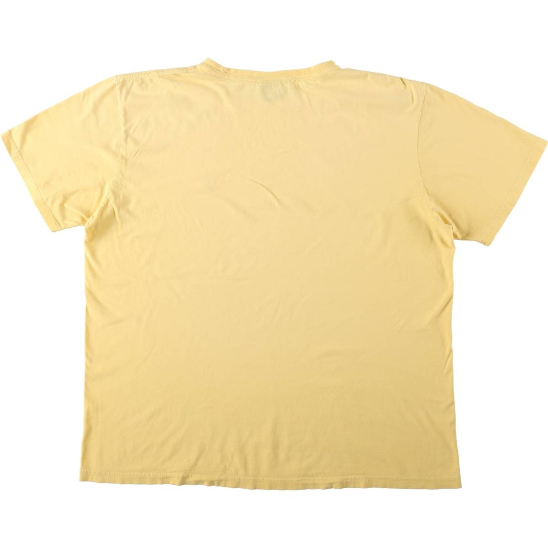 Ralph Lauren POLO by Ralph Lauren Short-Sleeve T-Shirt with One-Point Logo, Men's Size XL (approx.) cotton yellow type Vintage Second Hand