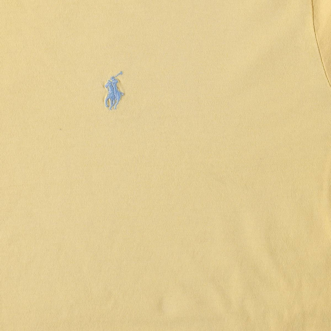 Ralph Lauren POLO by Ralph Lauren Short-Sleeve T-Shirt with One-Point Logo, Men's Size XL (approx.) cotton yellow type Vintage Second Hand
