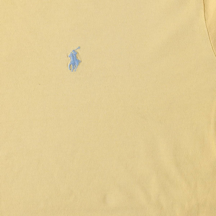 Ralph Lauren POLO by Ralph Lauren Short-Sleeve T-Shirt with One-Point Logo, Men's Size XL (approx.) cotton yellow type Vintage Second Hand