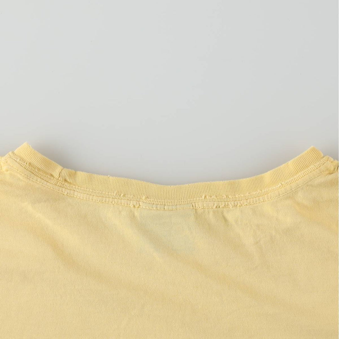 Ralph Lauren POLO by Ralph Lauren Short-Sleeve T-Shirt with One-Point Logo, Men's Size XL (approx.) cotton yellow type Vintage Second Hand