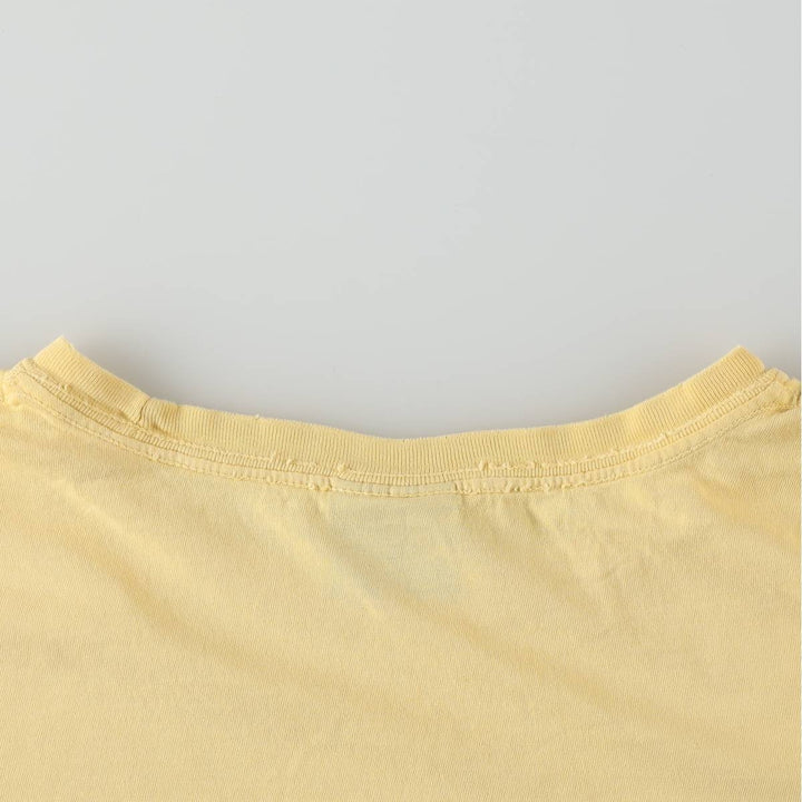 Ralph Lauren POLO by Ralph Lauren Short-Sleeve T-Shirt with One-Point Logo, Men's Size XL (approx.) cotton yellow type Vintage Second Hand