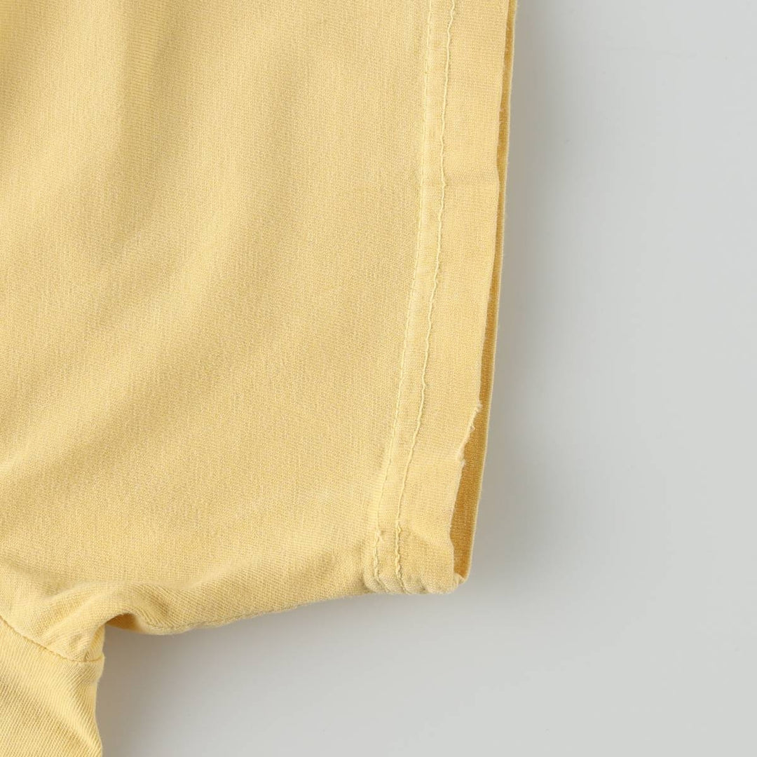 Ralph Lauren POLO by Ralph Lauren Short-Sleeve T-Shirt with One-Point Logo, Men's Size XL (approx.) cotton yellow type Vintage Second Hand
