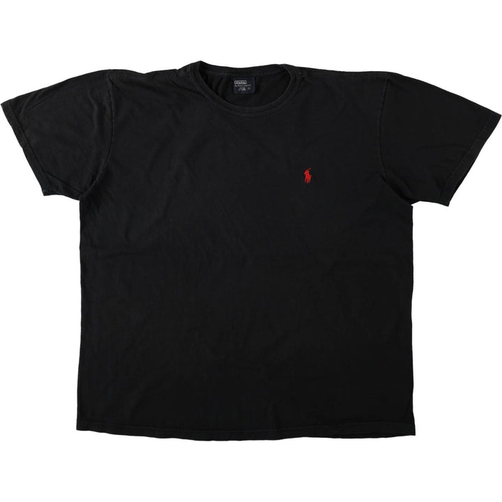 Ralph Lauren POLO by Ralph Lauren short sleeve one point logo T-shirt men's L size cotton black type Vintage Second Hand