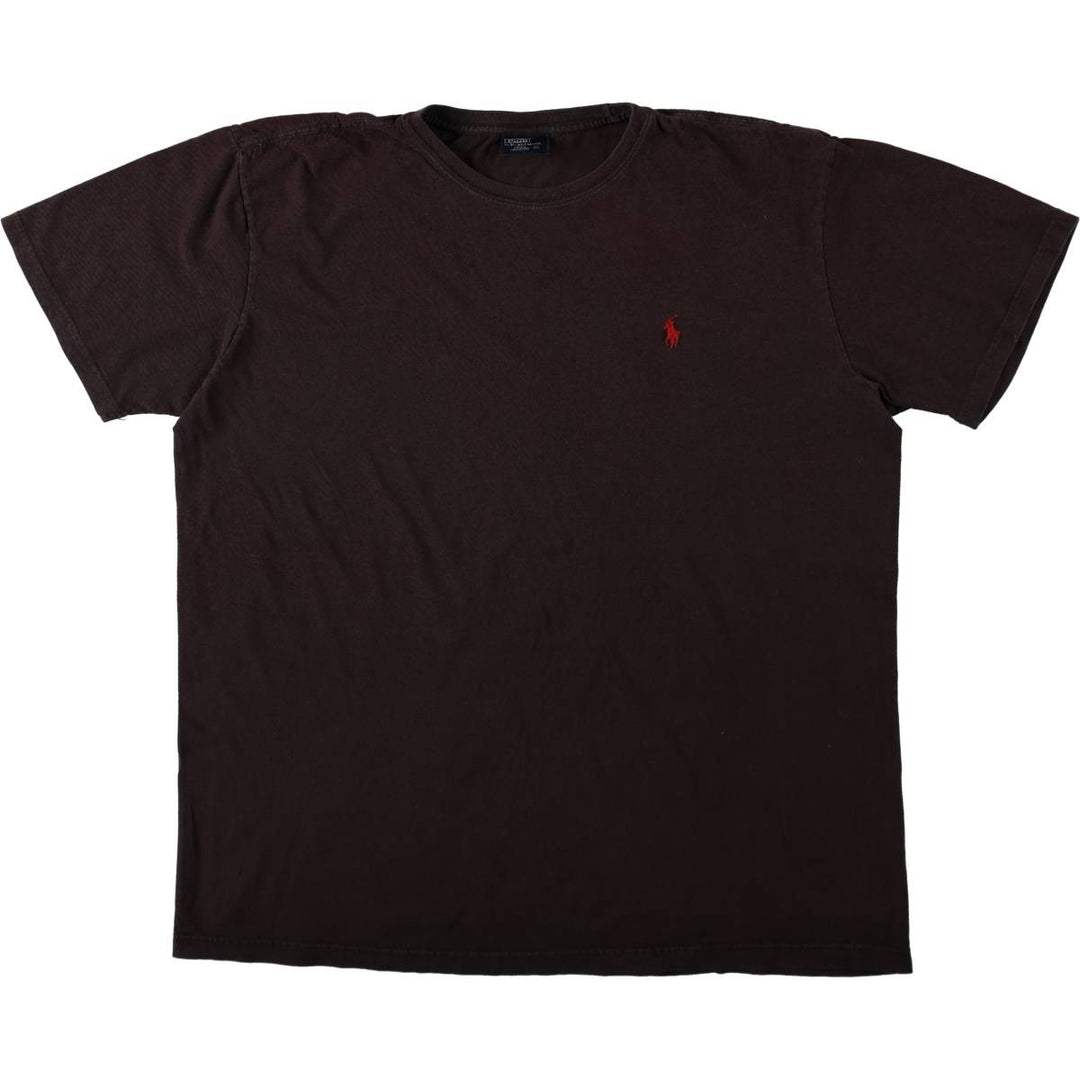 Ralph Lauren POLO by Ralph Lauren short sleeve one point logo T-shirt men's L size cotton black type Vintage Second Hand