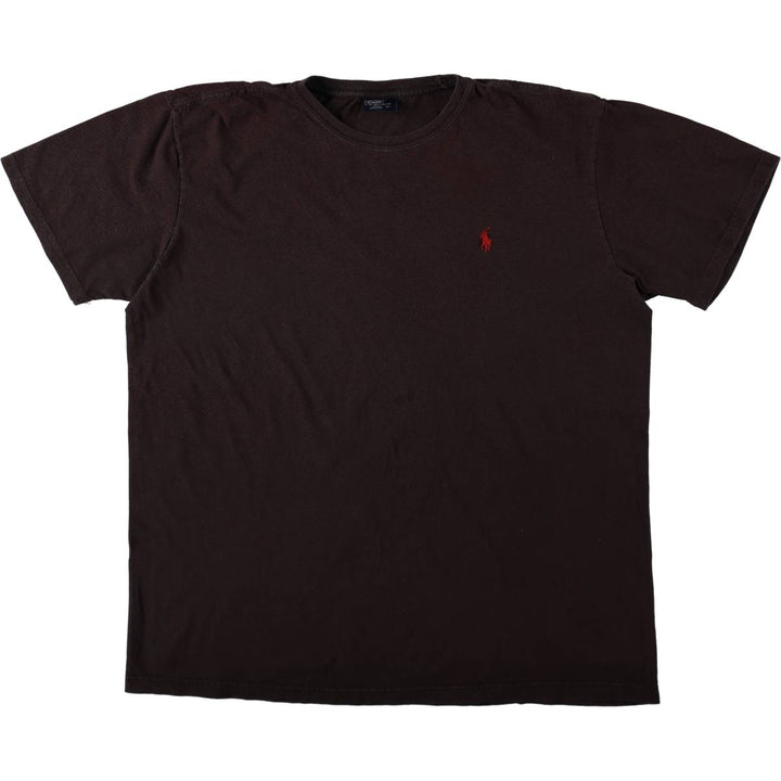 Ralph Lauren POLO by Ralph Lauren short sleeve one point logo T-shirt men's L size cotton black type Vintage Second Hand