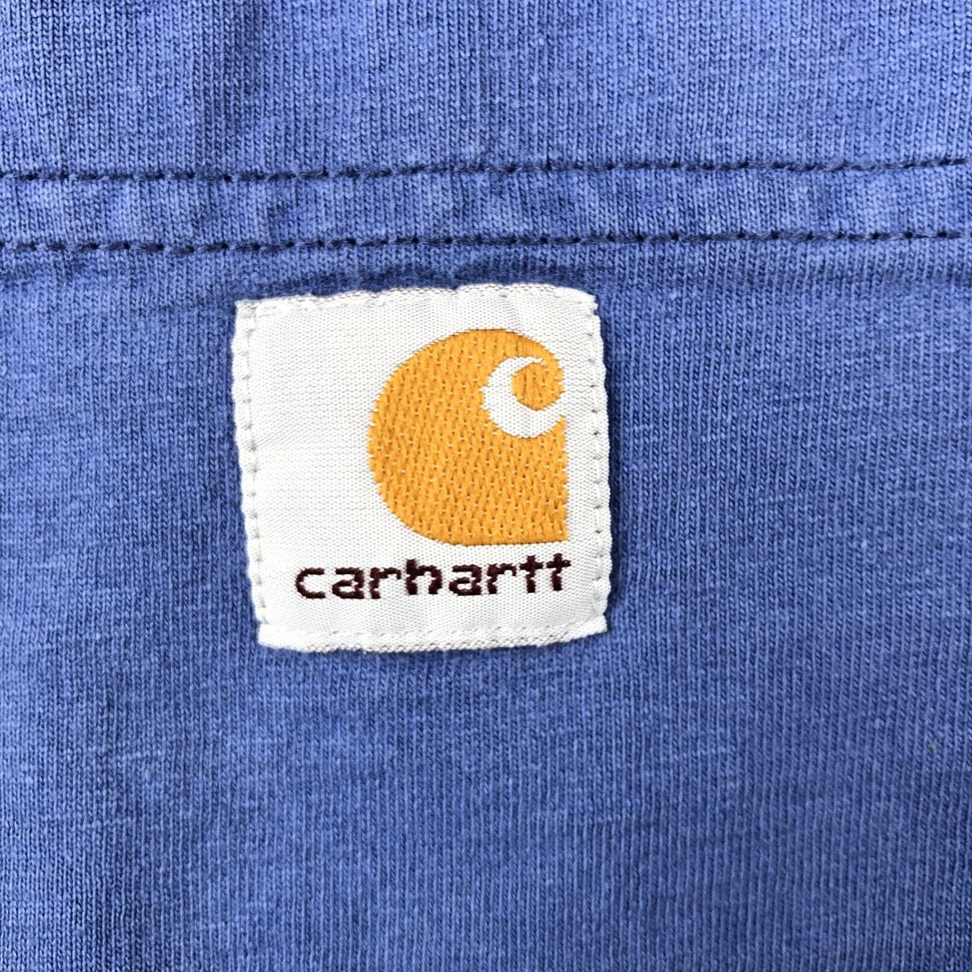Carhartt Short Sleeve One Point Logo Pocket T-Shirt Men's L Size unclear blue type Vintage Second Hand