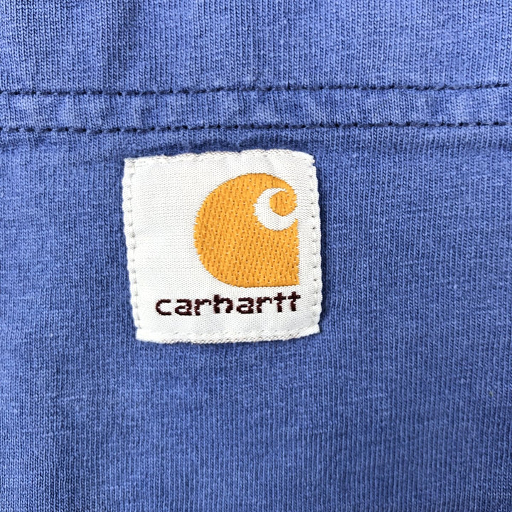 Carhartt Short Sleeve One Point Logo Pocket T-Shirt Men's L Size unclear blue type Vintage Second Hand