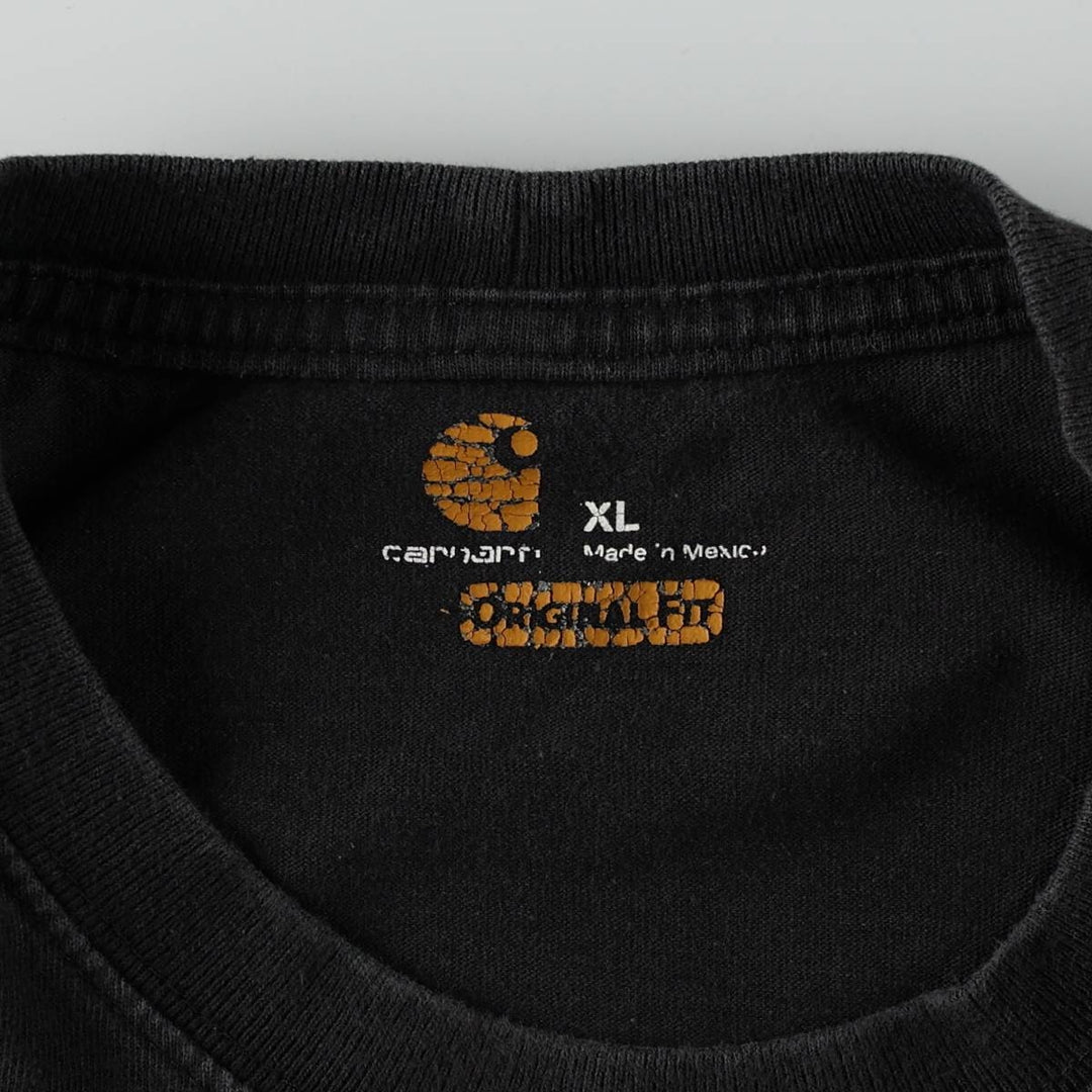 Carhartt ORIGINAL FIT Short-Sleeve Printed T-Shirt, Men's Size XL (approx.) cotton black type Vintage Second Hand