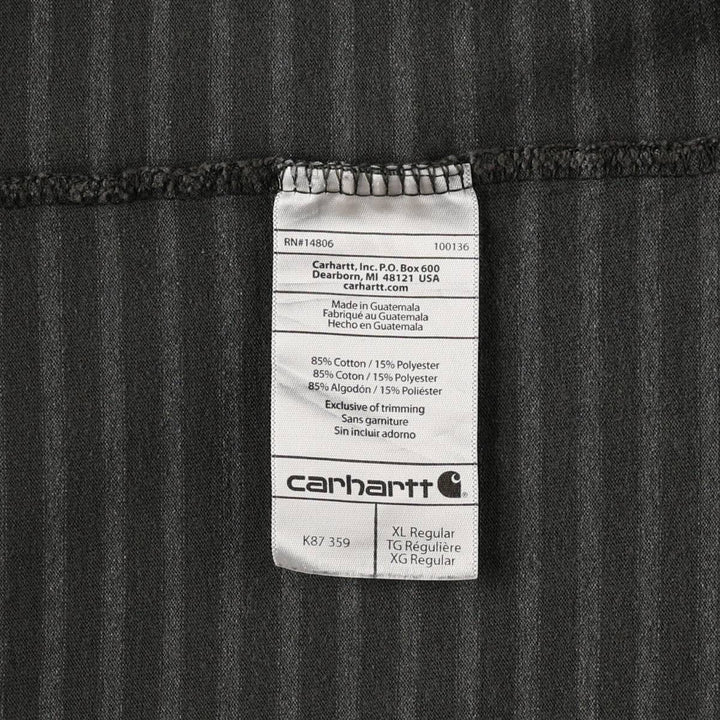 Carhartt ORIGINAL FIT short sleeve striped T-shirt, men's XL size cotton Khaki type Vintage Second Hand