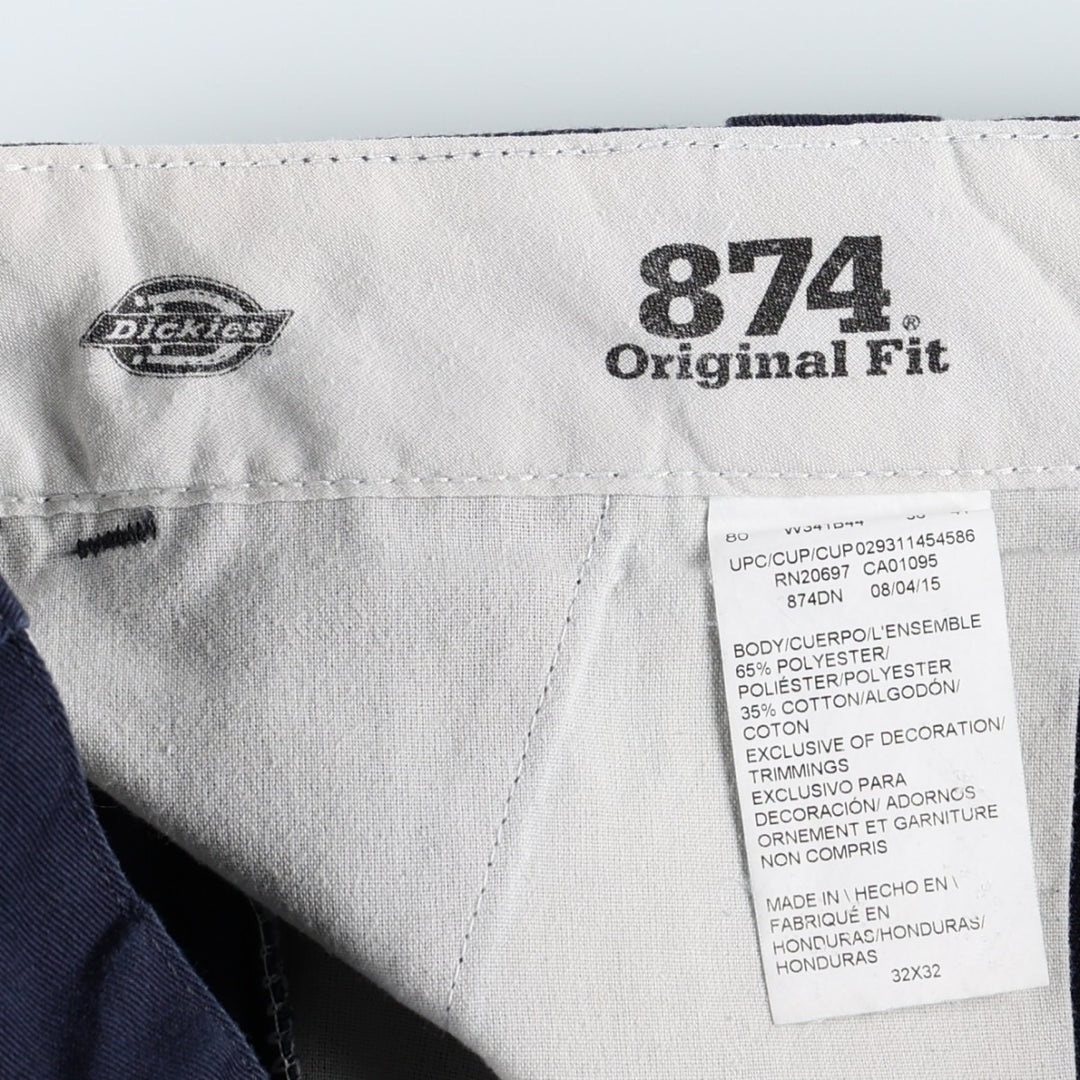 Dickies 874 Original Fit Work Pants for Men, W32 equivalent polyester navy blue type Vintage Second Hand