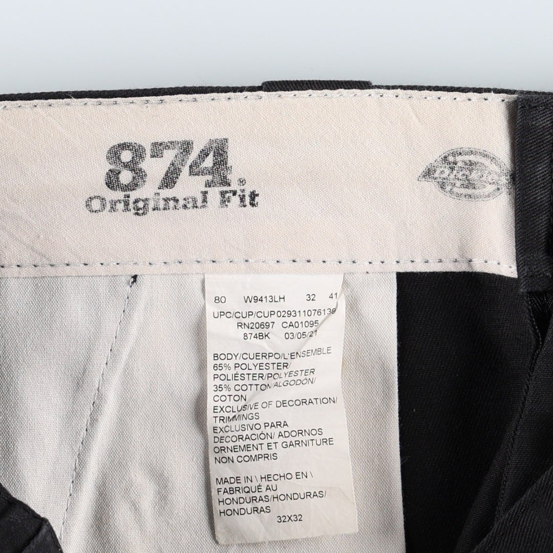 Dickies 874 Original Fit Work Pants for Men, W32 equivalent polyester black type Vintage Second Hand