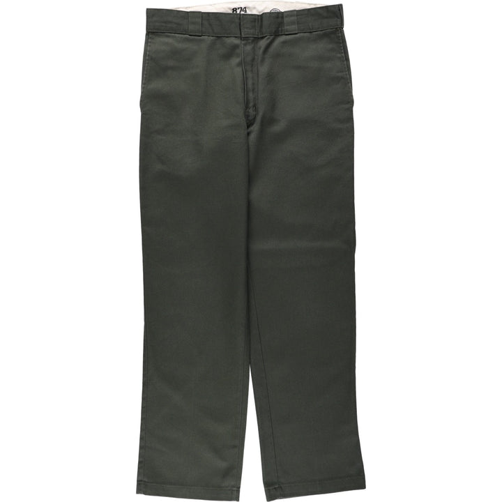 Dickies 874 Original Fit Work Pants, Men's, Size W34 polyester Khaki type Vintage Second Hand