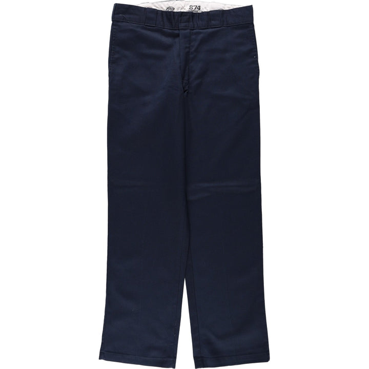 Dickies 874 FLEX ORIGINAL FIT Work Pants, Men's, Size 34 (approx.) polyester navy blue type Vintage Second Hand