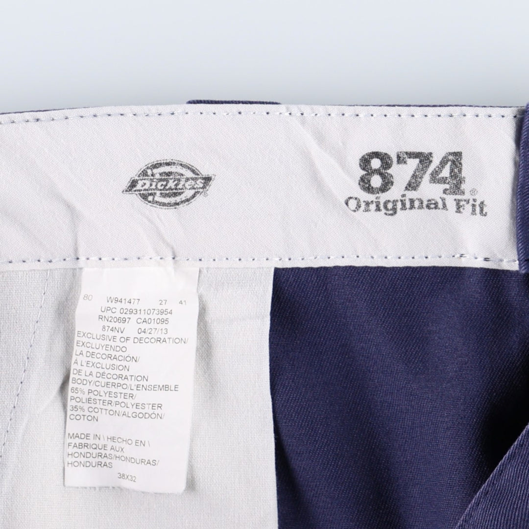 Dickies 874 Original Fit Work Pants for Men, W37 polyester Navy blue Vintage Second Hand