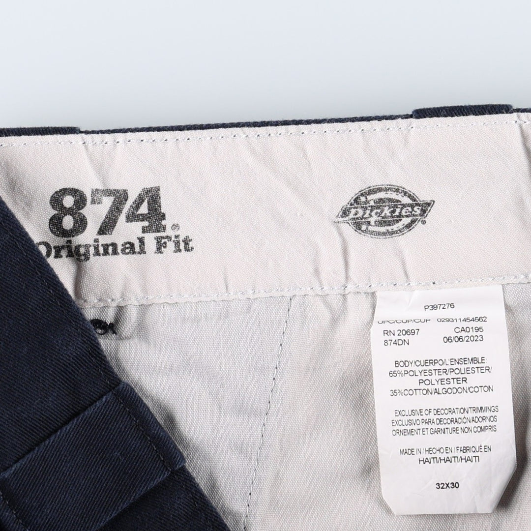 Dickies 874 Original Fit Work Pants for Men, W32 equivalent polyester navy blue type Vintage Second Hand