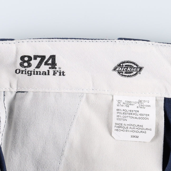 Dickies 874 Original Fit Work Pants, Men's, Size W33 polyester Navy blue Vintage Second Hand