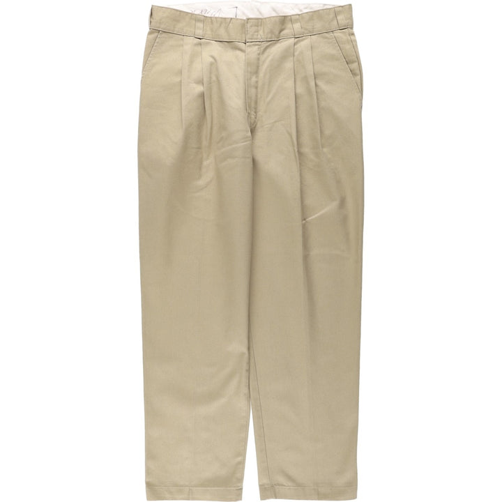 Dickies two-pleat work pants, men's size W34 (approx.) polyester Beige type Vintage Second Hand