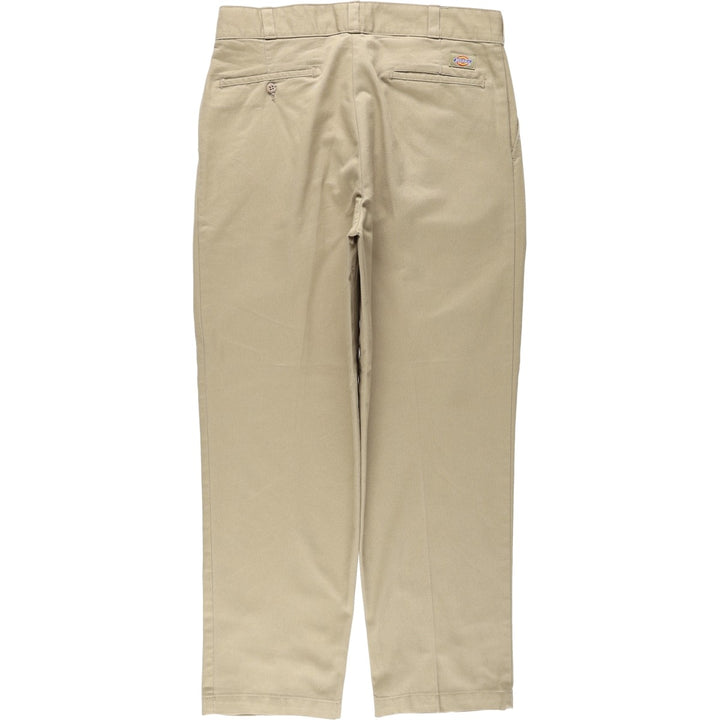 Dickies two-pleat work pants, men's size W34 (approx.) polyester Beige type Vintage Second Hand