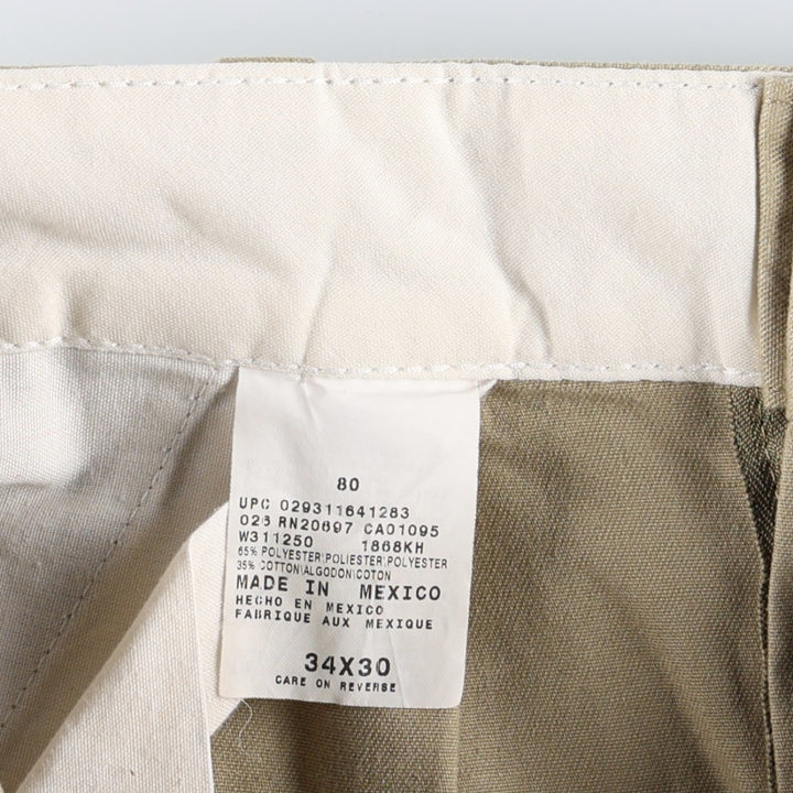 Dickies two-pleat work pants, men's size W34 (approx.) polyester Beige type Vintage Second Hand