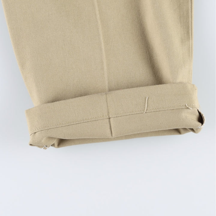 Dickies two-pleat work pants, men's size W34 (approx.) polyester Beige type Vintage Second Hand