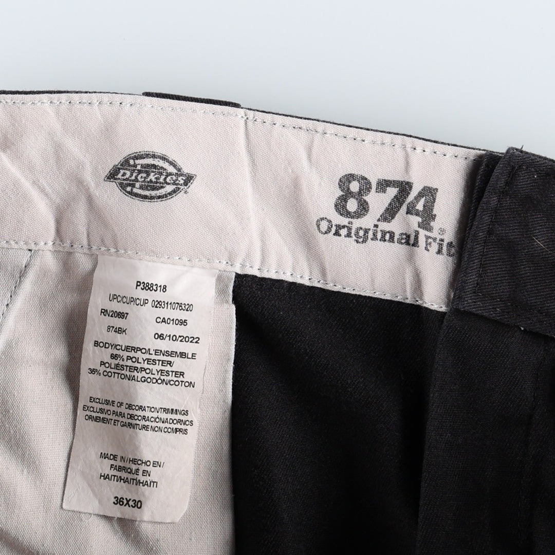 Dickies 874 Original Fit Work Pants for Men, W36 polyester black type Vintage Second Hand