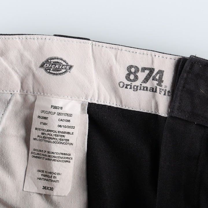 Dickies 874 Original Fit Work Pants for Men, W36 polyester black type Vintage Second Hand