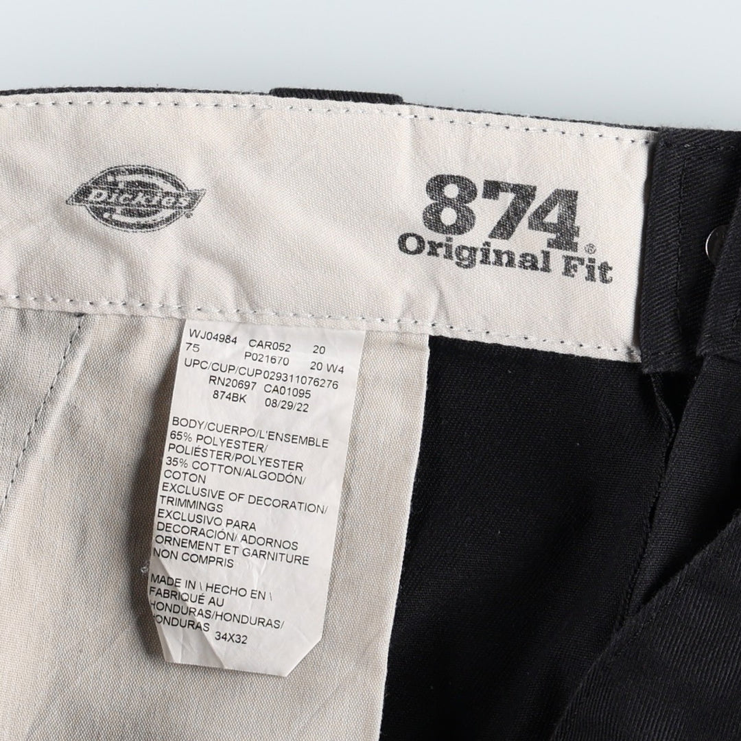 Dickies 874 Original Fit Work Pants, Men's, Size W34 polyester black type Vintage Second Hand
