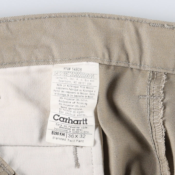 Carhartt Blended Twill Pants Work Pants, Men's W36 (approx.) polyester Beige type Vintage Second Hand