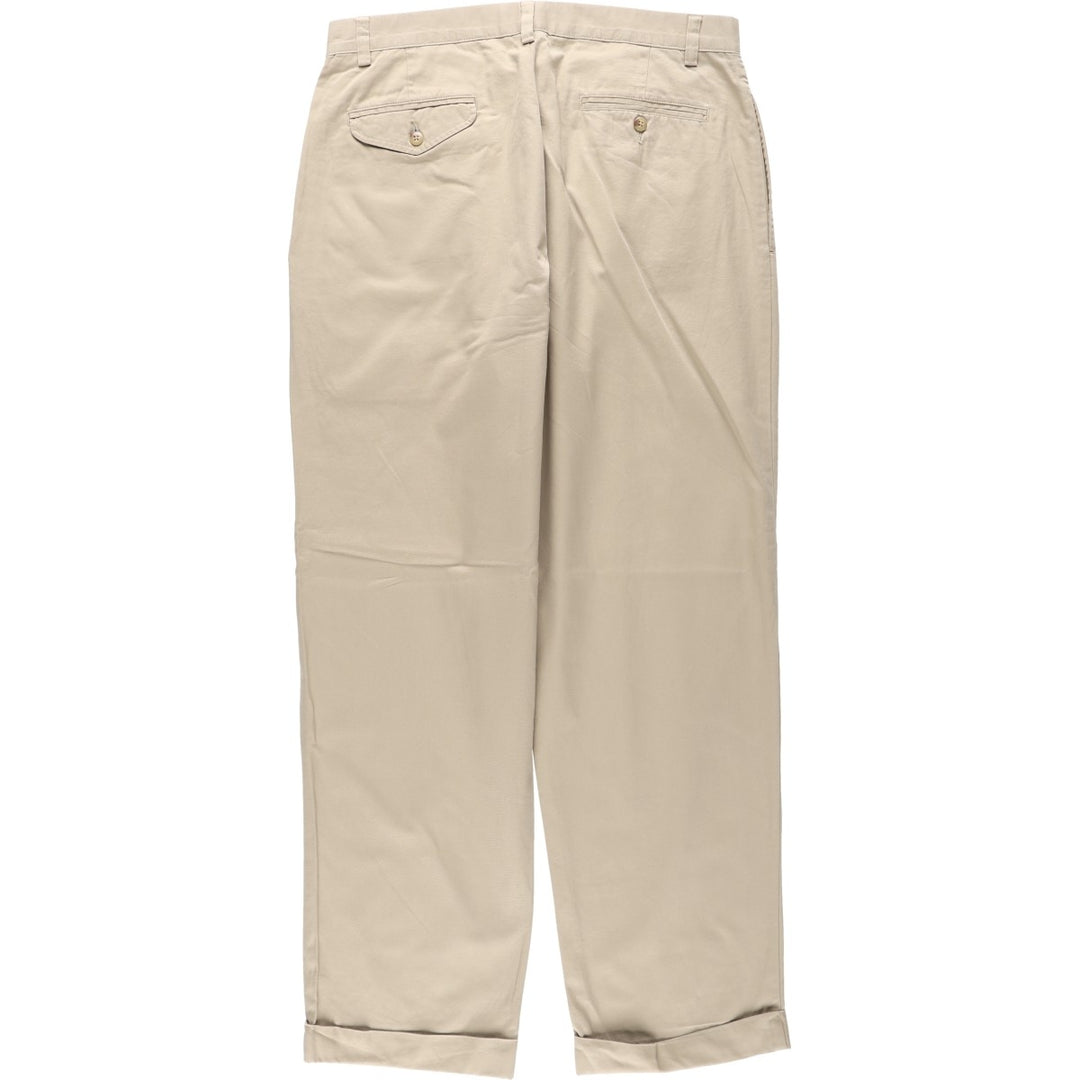 Ralph Lauren POLO by Ralph Lauren HAMMOND PANT, two-pleat chino pants, men's, w34 equivalent cotton Beige type Vintage Second Hand