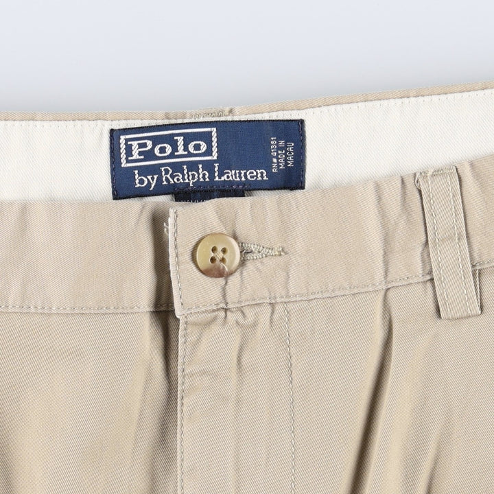 Ralph Lauren POLO by Ralph Lauren HAMMOND PANT, two-pleat chino pants, men's, w34 equivalent cotton Beige type Vintage Second Hand
