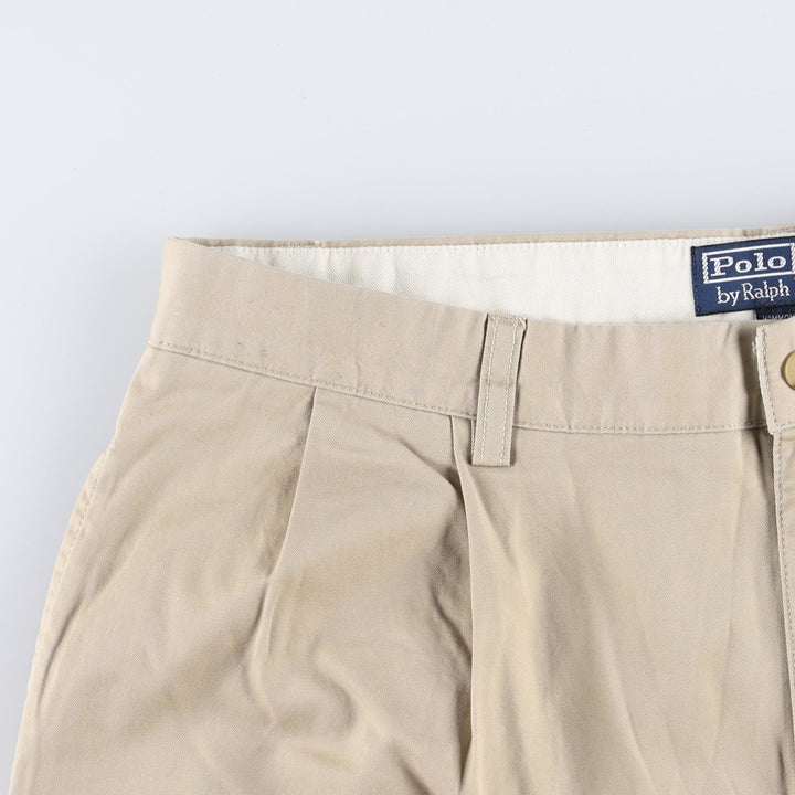 Ralph Lauren POLO by Ralph Lauren HAMMOND PANT, two-pleat chino pants, men's, w34 equivalent cotton Beige type Vintage Second Hand