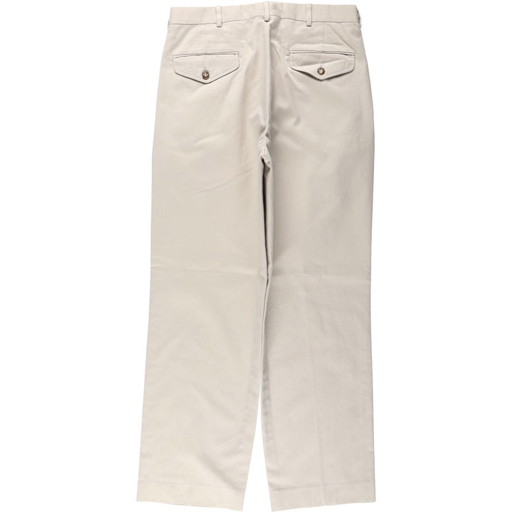LLBean Natural Fit Two-Pleat Chino Pants, Made in USA, Men's Size W31 (approx.), Vintage cotton Beige type Vintage Second Hand