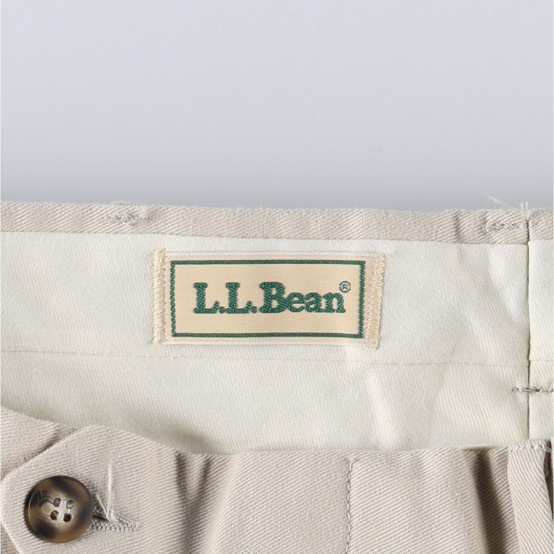 LLBean Natural Fit Two-Pleat Chino Pants, Made in USA, Men's Size W31 (approx.), Vintage cotton Beige type Vintage Second Hand