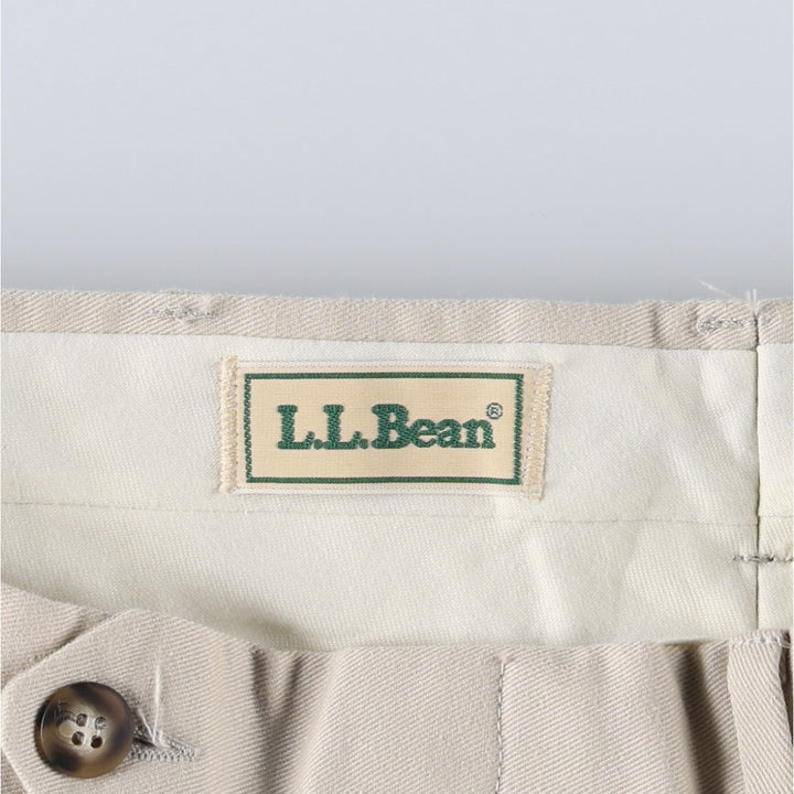 LLBean Natural Fit Two-Pleat Chino Pants, Made in USA, Men's Size W31 (approx.), Vintage cotton Beige type Vintage Second Hand