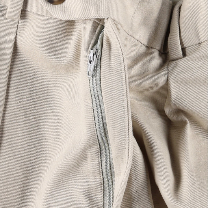 LLBean Natural Fit Two-Pleat Chino Pants, Made in USA, Men's Size W31 (approx.), Vintage cotton Beige type Vintage Second Hand