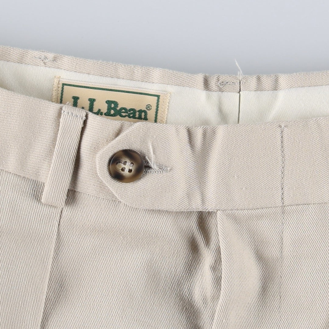 LLBean Natural Fit Two-Pleat Chino Pants, Made in USA, Men's Size W31 (approx.), Vintage cotton Beige type Vintage Second Hand