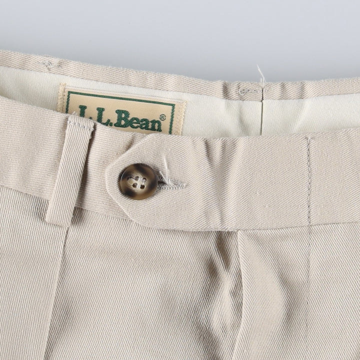 LLBean Natural Fit Two-Pleat Chino Pants, Made in USA, Men's Size W31 (approx.), Vintage cotton Beige type Vintage Second Hand