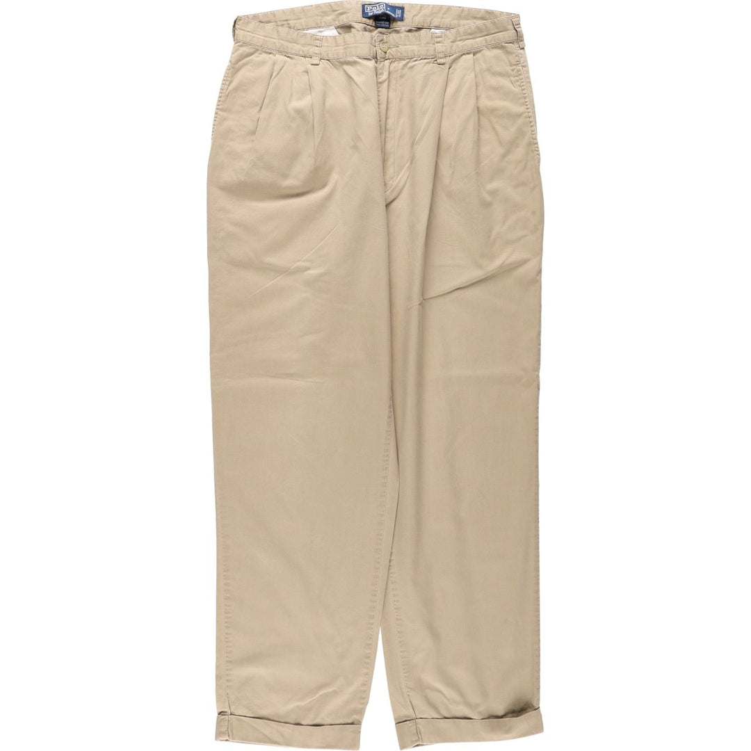 Ralph Lauren POLO by Ralph Lauren HAMMOND PANT Two-pleat cotton slacks, men's size W35 (approx.) cotton Beige type Vintage Second Hand