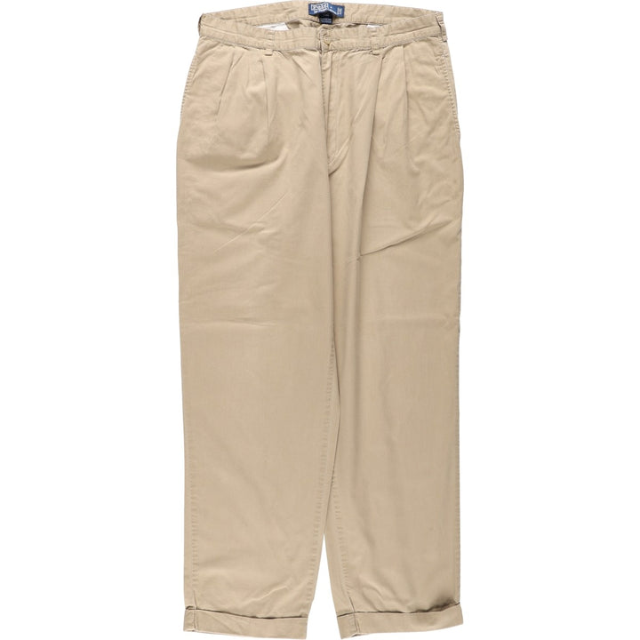 Ralph Lauren POLO by Ralph Lauren HAMMOND PANT Two-pleat cotton slacks, men's size W35 (approx.) cotton Beige type Vintage Second Hand