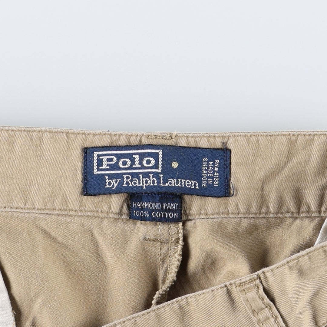 Ralph Lauren POLO by Ralph Lauren HAMMOND PANT Two-pleat cotton slacks, men's size W35 (approx.) cotton Beige type Vintage Second Hand