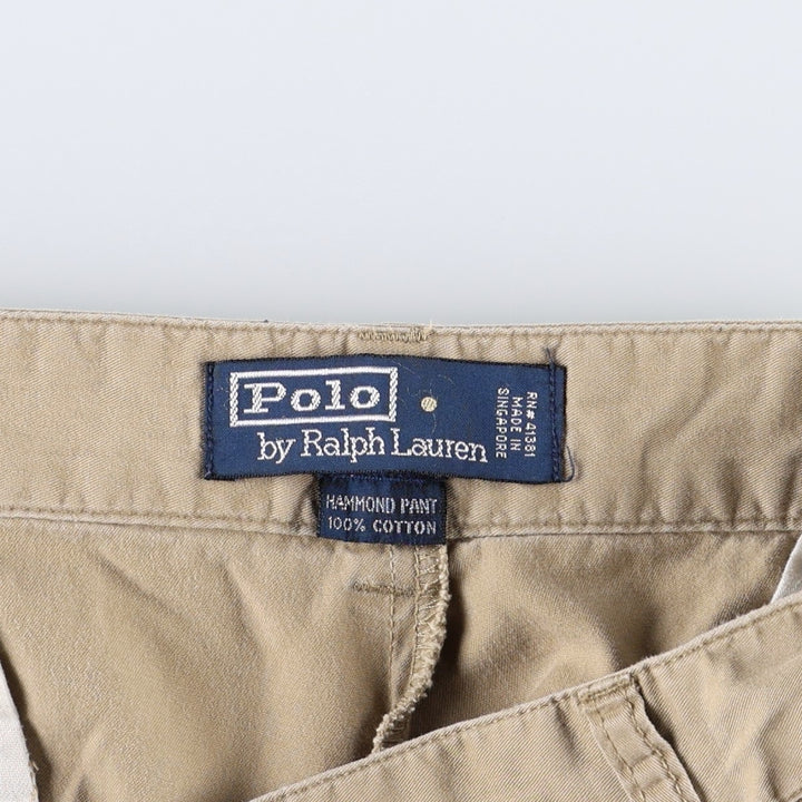 Ralph Lauren POLO by Ralph Lauren HAMMOND PANT Two-pleat cotton slacks, men's size W35 (approx.) cotton Beige type Vintage Second Hand