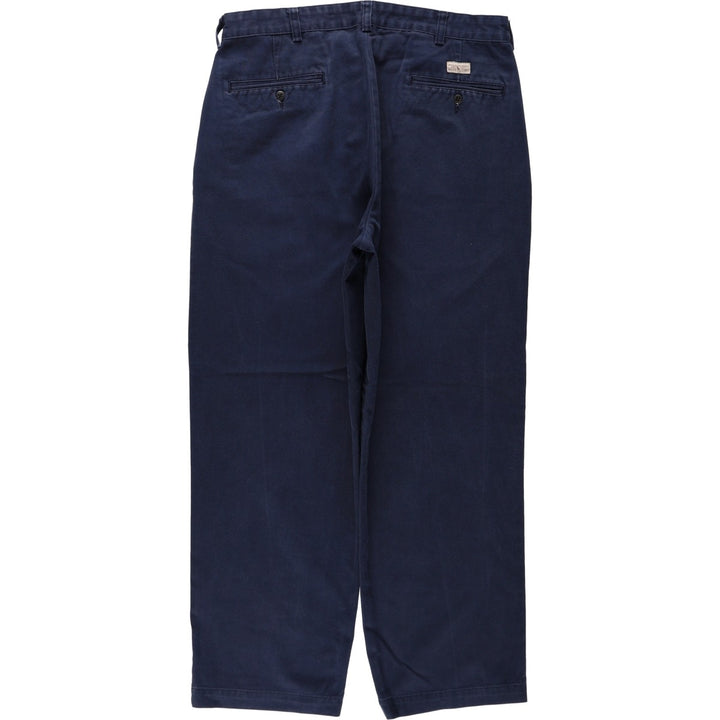 Ralph Lauren POLO by Ralph Lauren ANDREW PANT Two-pleat chino pants for men, equivalent to W34 cotton navy blue type Vintage Second Hand